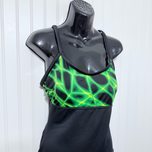 Missy Green and Black Women's Swimsuit Size L -12/14 - Picture 4 of 13